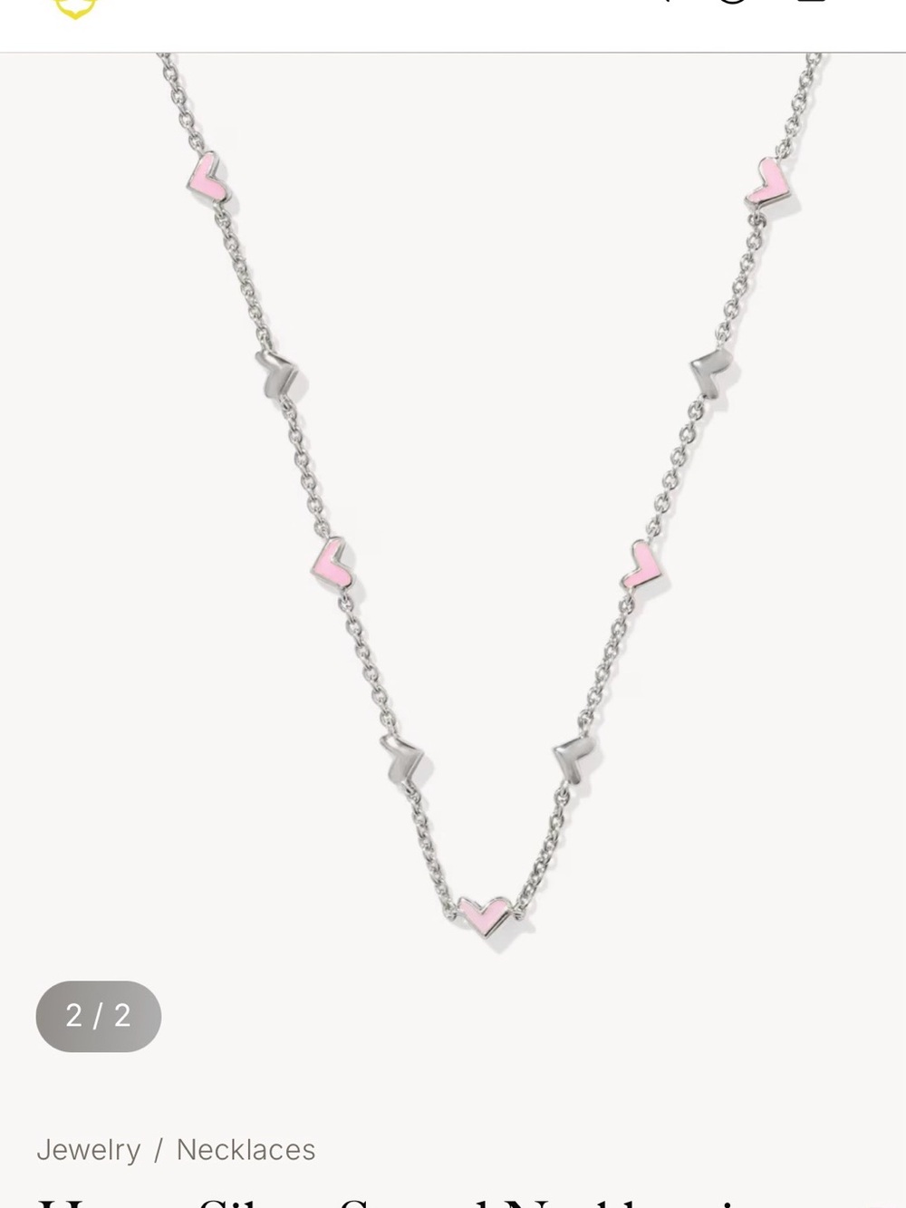 Silver Necklace with White Heart Accents - Jewelry Set